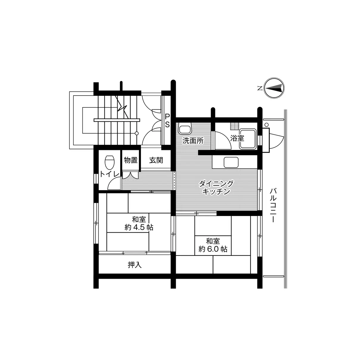 5-108 南西向き(5号棟 / 1階部分)
