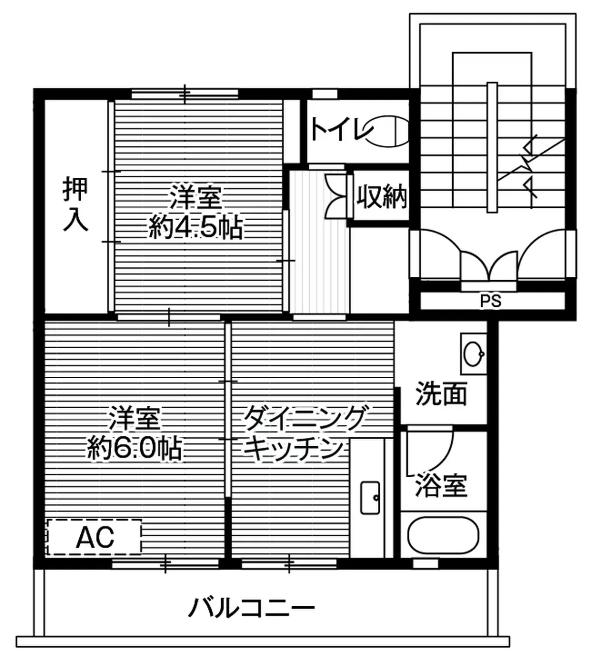 1-106 南向き(1号棟 / 1階部分)