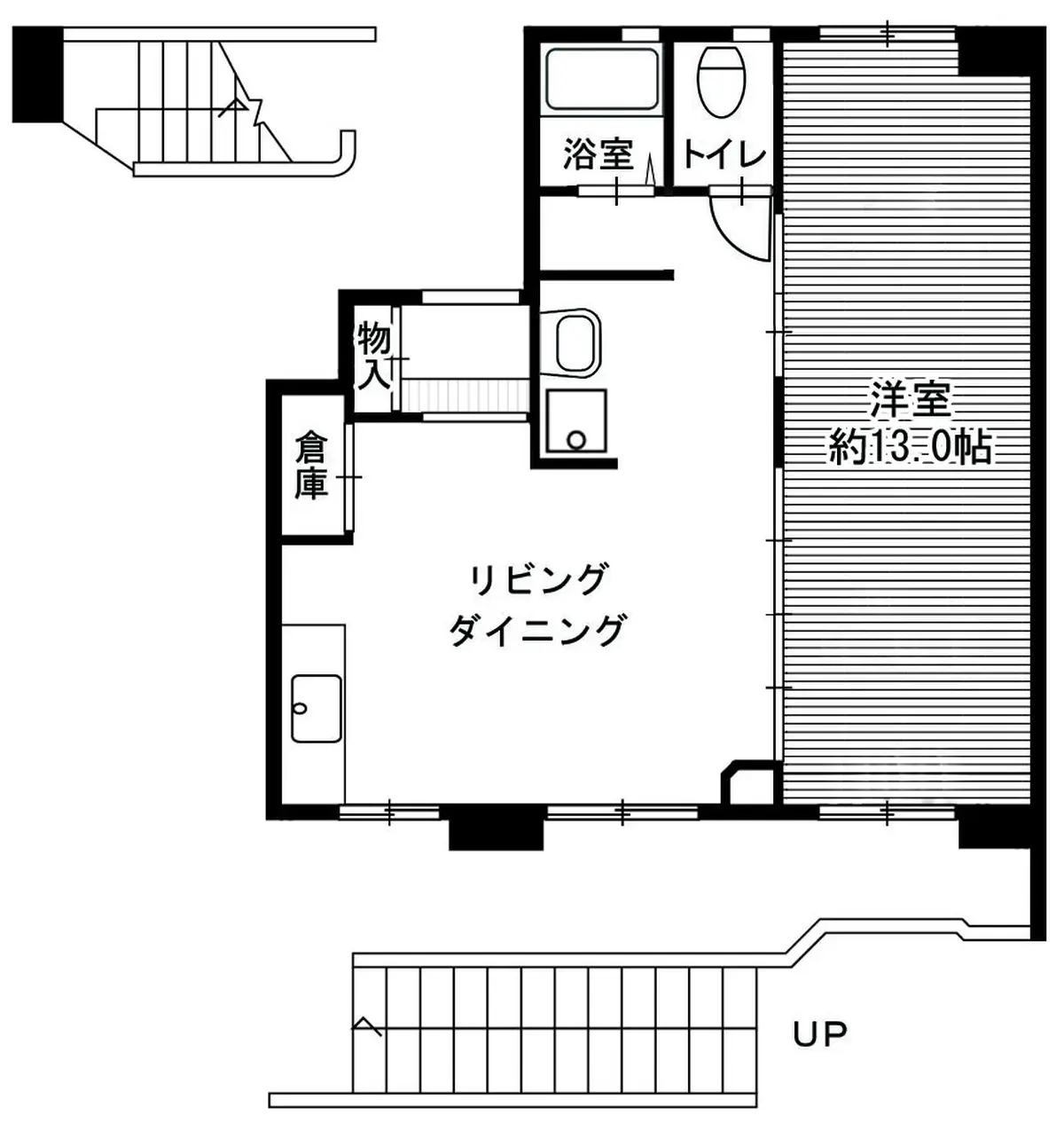1-107 南西向き(1号棟 / 1階部分)