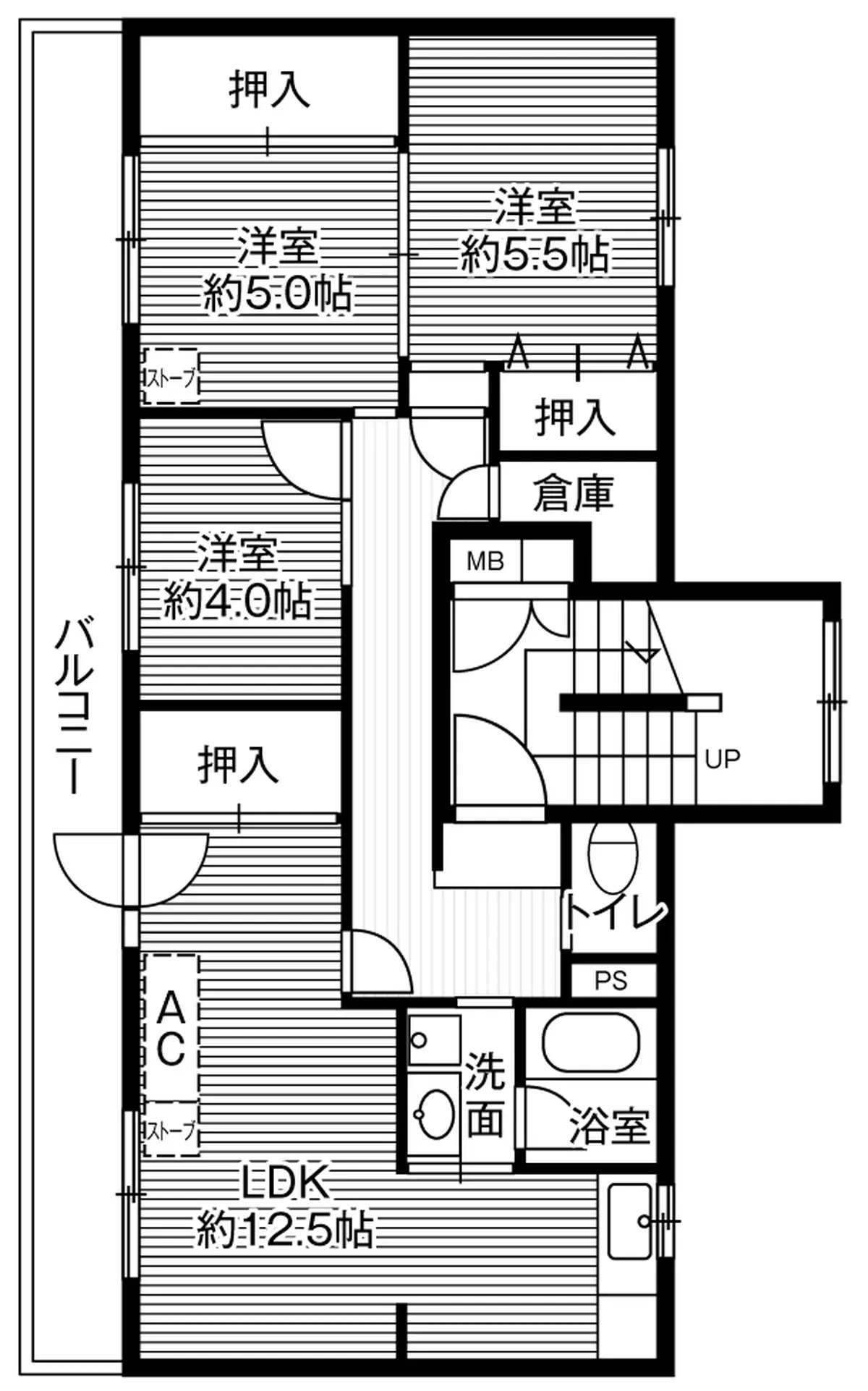 2-302 南西向き(2号棟 / 3階部分)