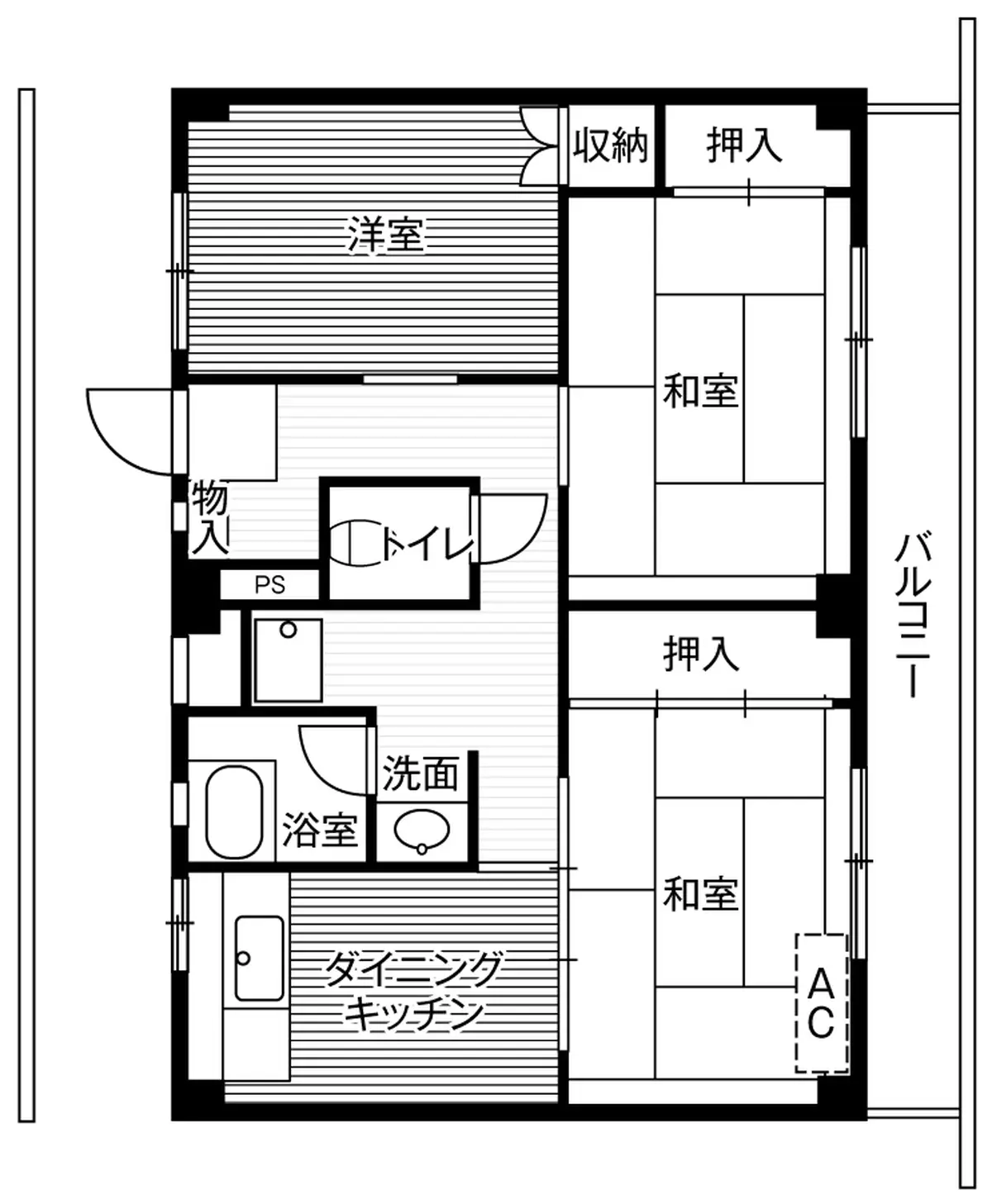 2-304 南向き(2号棟 / 3階部分)