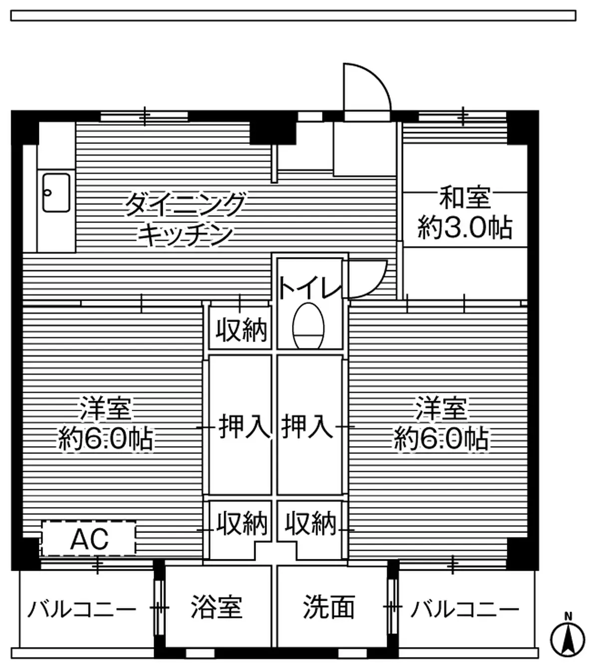 2-303 南向き(2号棟 / 3階部分)