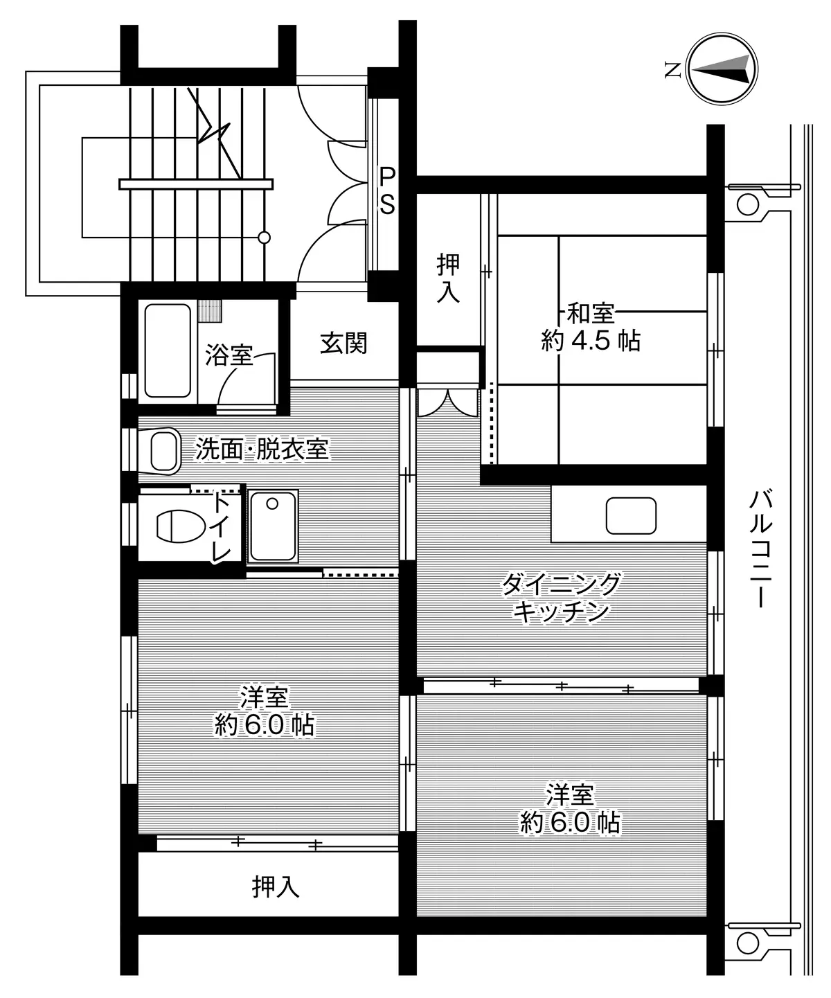 2-108 南向き(2号棟 / 1階部分)